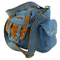 Jeanstasche Blau mit Kristall-Glassteinen – Schultertasche Strass C15