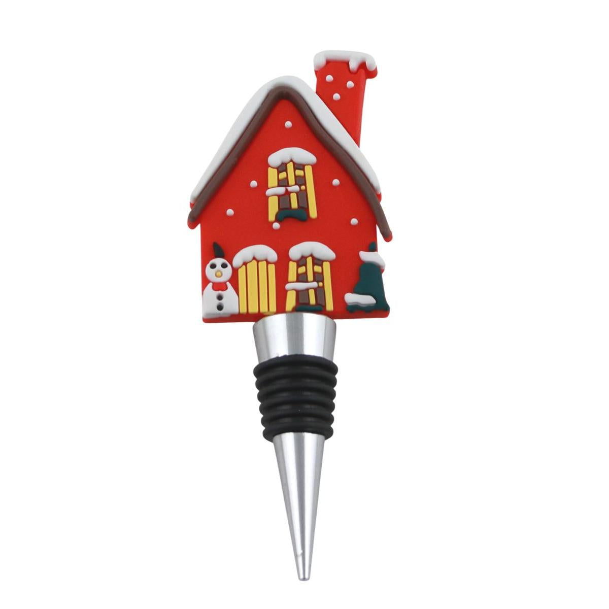 Weihnachtlicher Flaschenverschluss aus PVC – Weihnachtsdeko für Wein & Sekt BST14