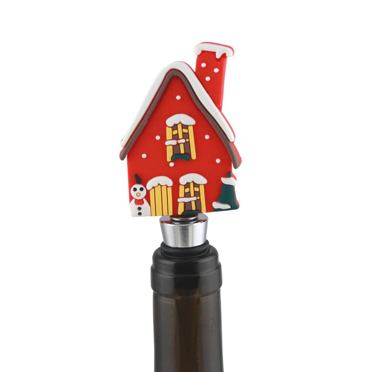 Weihnachtlicher Flaschenverschluss aus PVC – Weihnachtsdeko für Wein & Sekt BST14