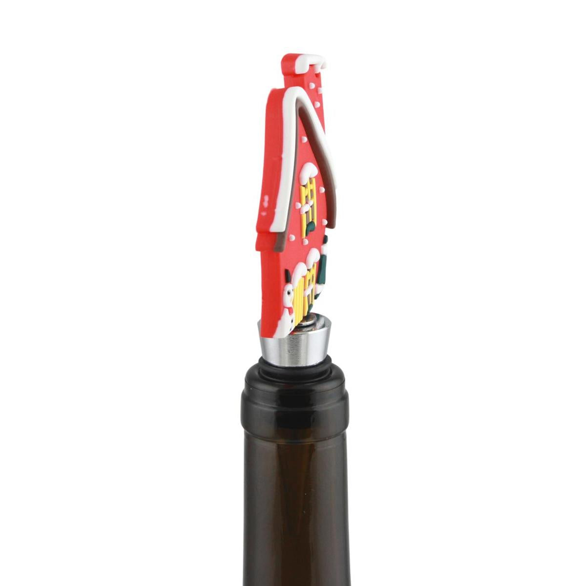 Weihnachtlicher Flaschenverschluss aus PVC – Weihnachtsdeko für Wein & Sekt BST14