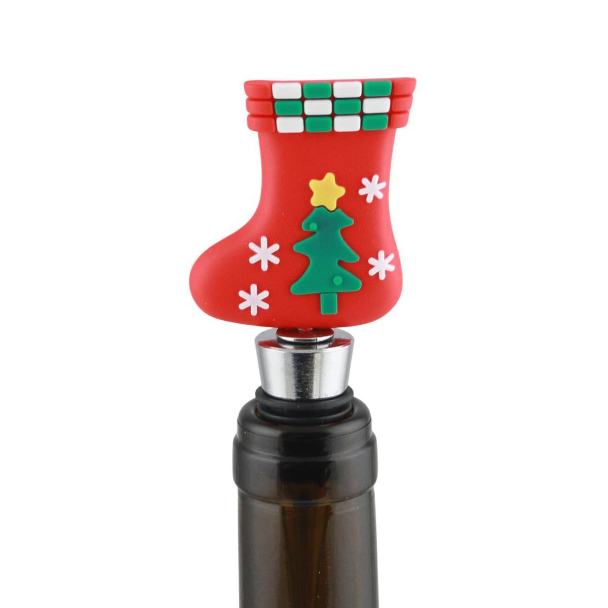 Weihnachtlicher Flaschenverschluss aus PVC – Weihnachtsdeko für Wein & Sekt BST15