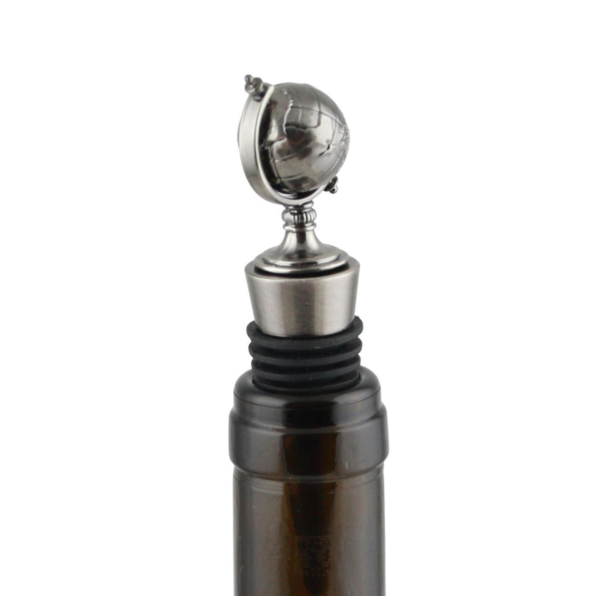 Maritimer Flaschenverschluss Weltkugel aus Metall – Wein & Sekt BST19