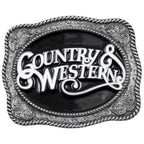 Gürtelschnalle Country aus Zinn – Buckle für Gürtel bis 4 cm