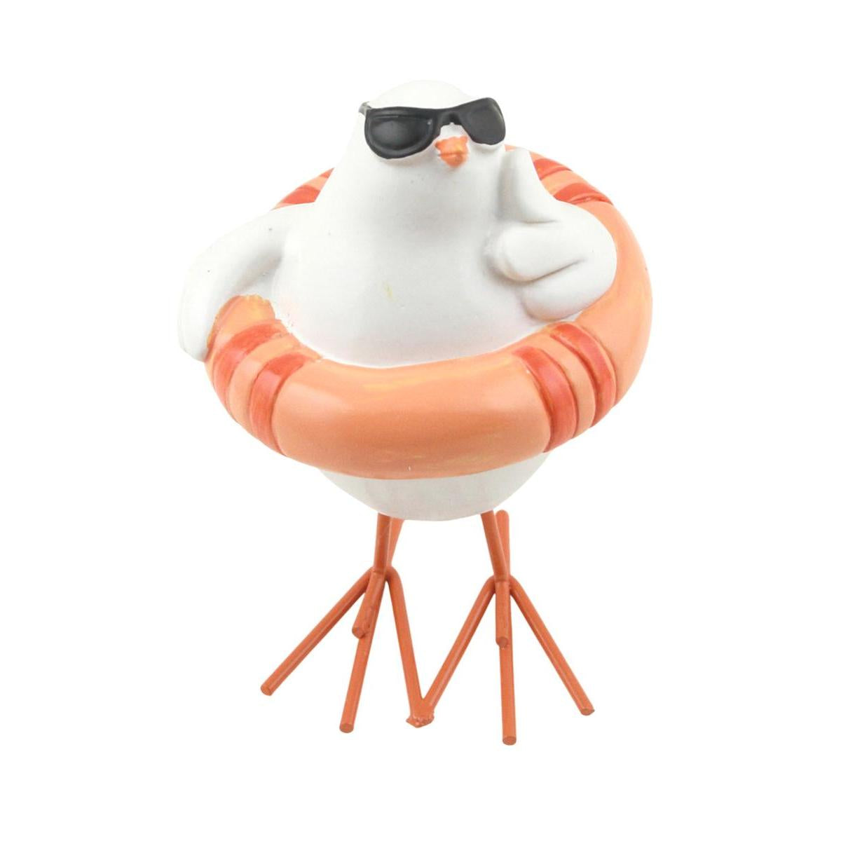 Maritime Deko Figur Huhn aus Polystone im Seedesign Höhe ca.11cm DH14