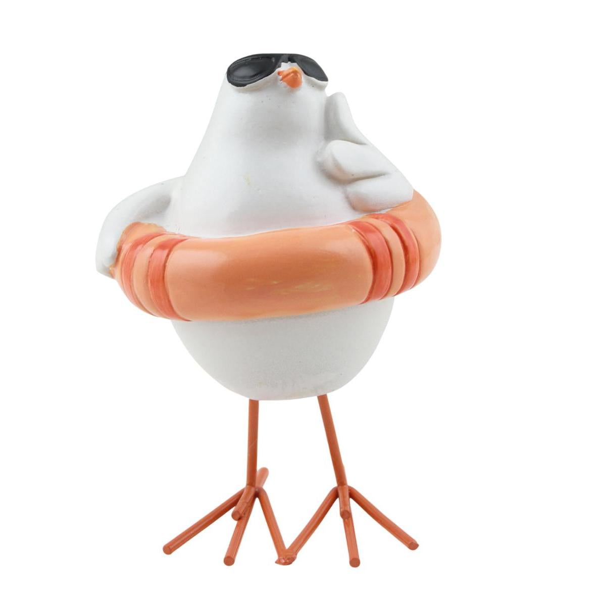 Maritime Deko Figur Huhn aus Polystone im Seedesign Höhe ca.11cm DH14