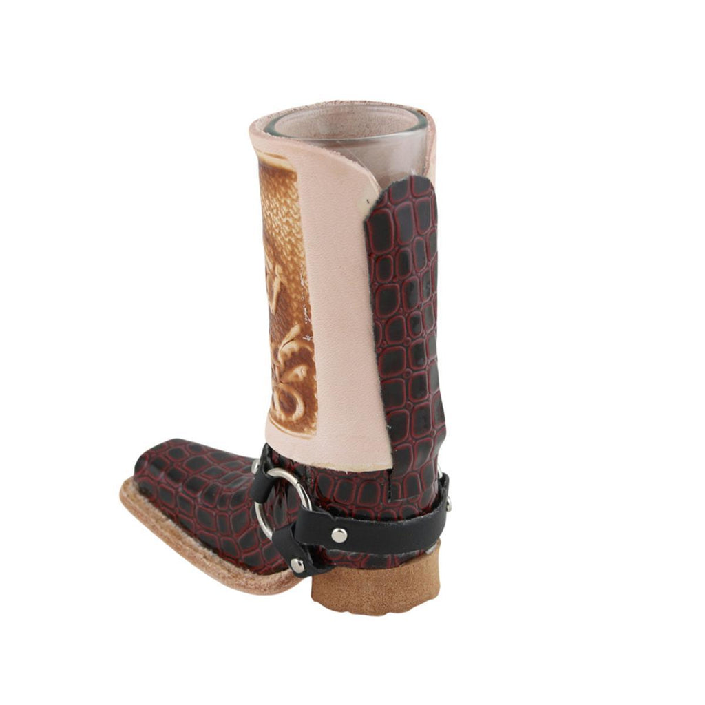 Schnapsglas im Cowboy Stiefel aus Leder – Handarbeit aus Mexico –Western GL10