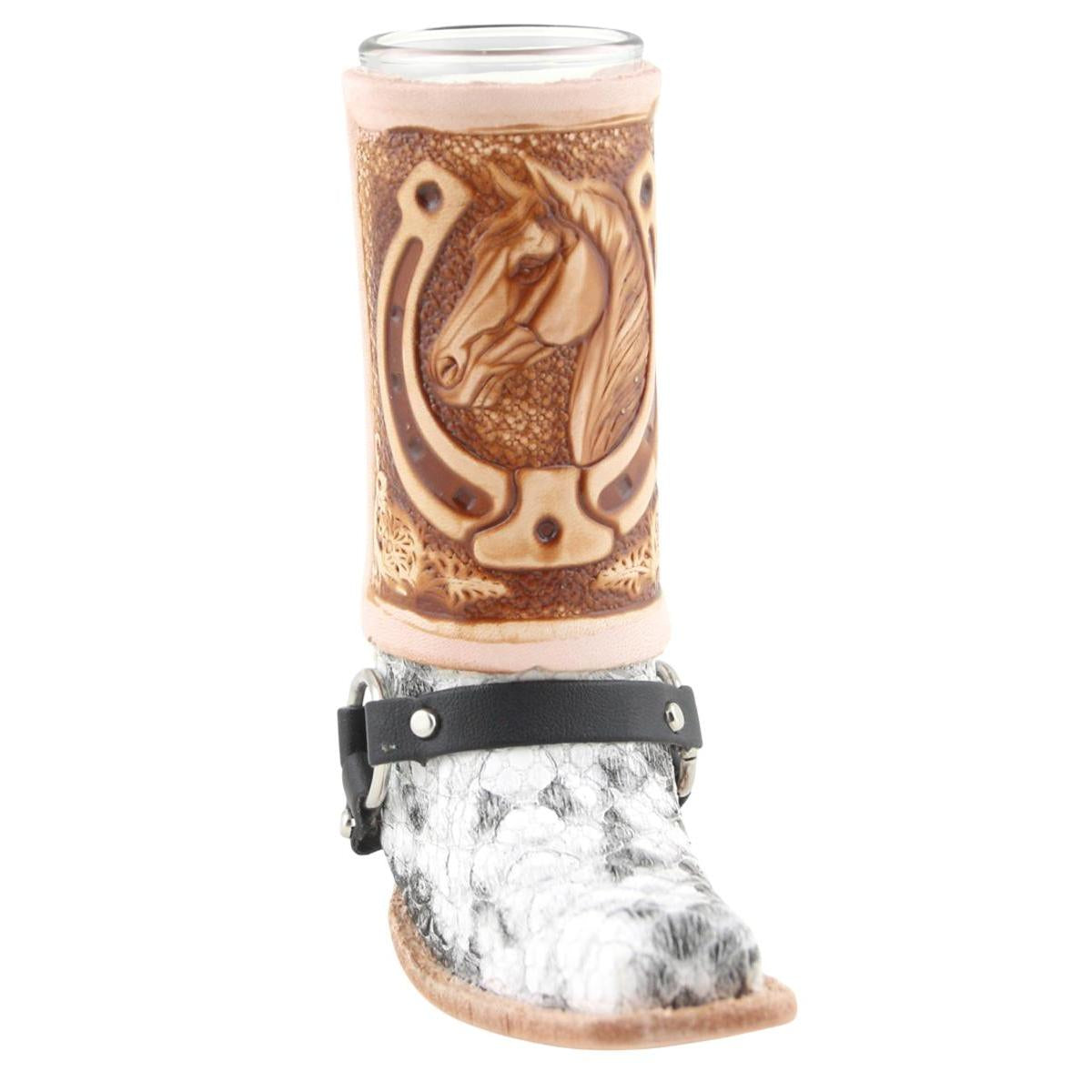 Schnapsglas im Cowboy Stiefel aus Leder – Handarbeit Mexico –Western GL15