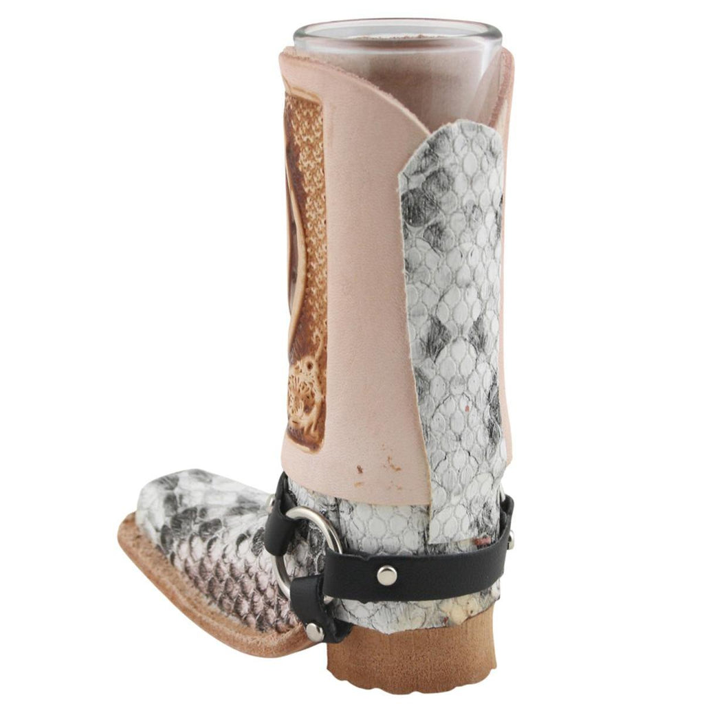 Schnapsglas im Cowboy Stiefel aus Leder – Handarbeit Mexico –Western GL15