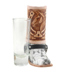 Schnapsglas im Cowboy Stiefel aus Leder – Handarbeit Mexico –Western GL15