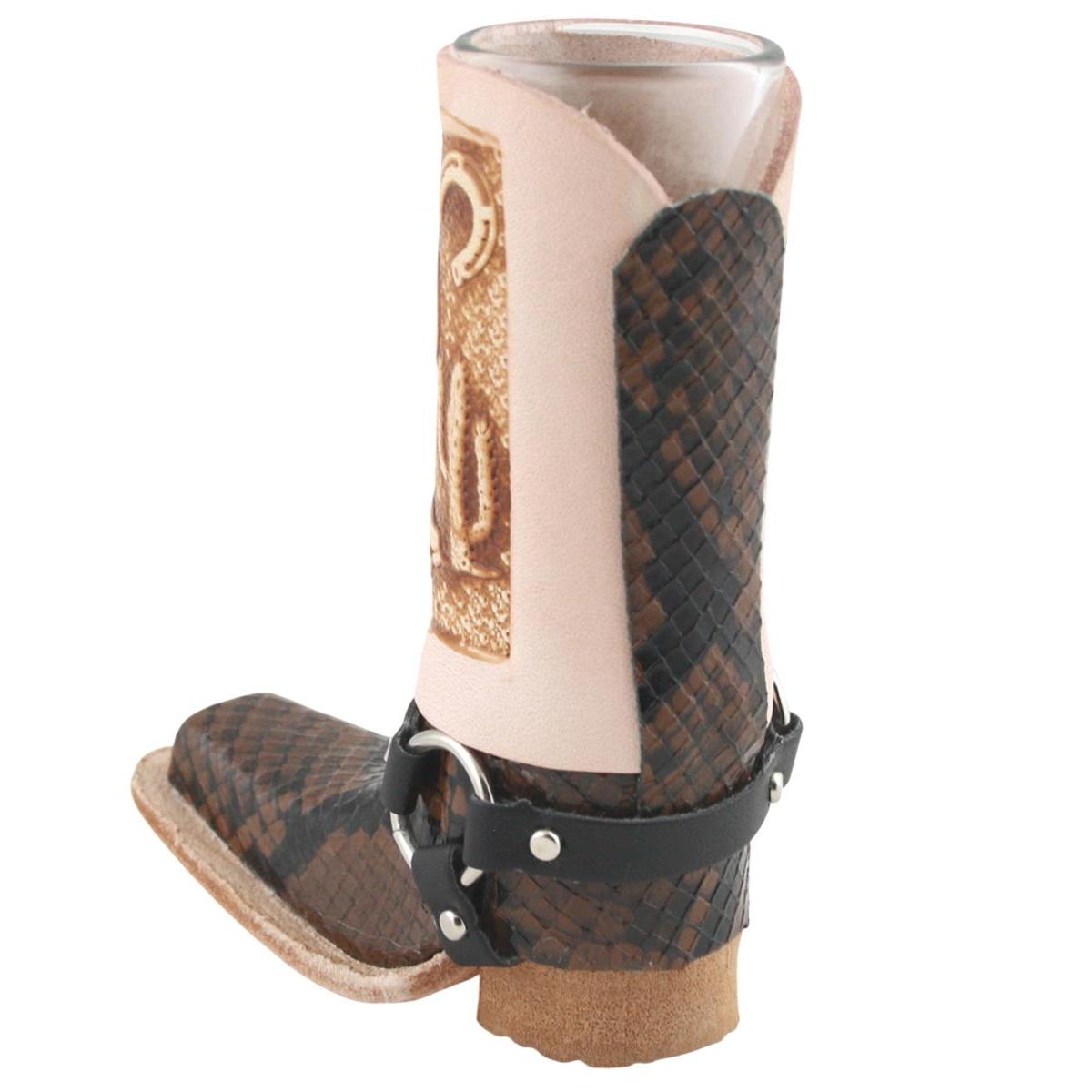 Schnapsglas im Cowboy Stiefel aus Leder – Handarbeit Mexico –Western GL16