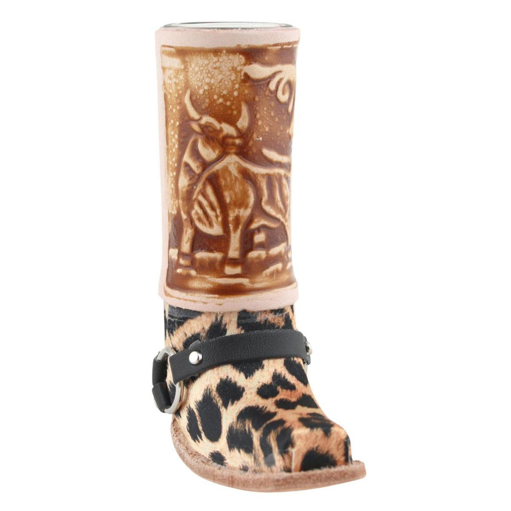 Schnapsglas im Cowboy-Stiefel aus Leder – Western-Deko aus Mexiko GL17