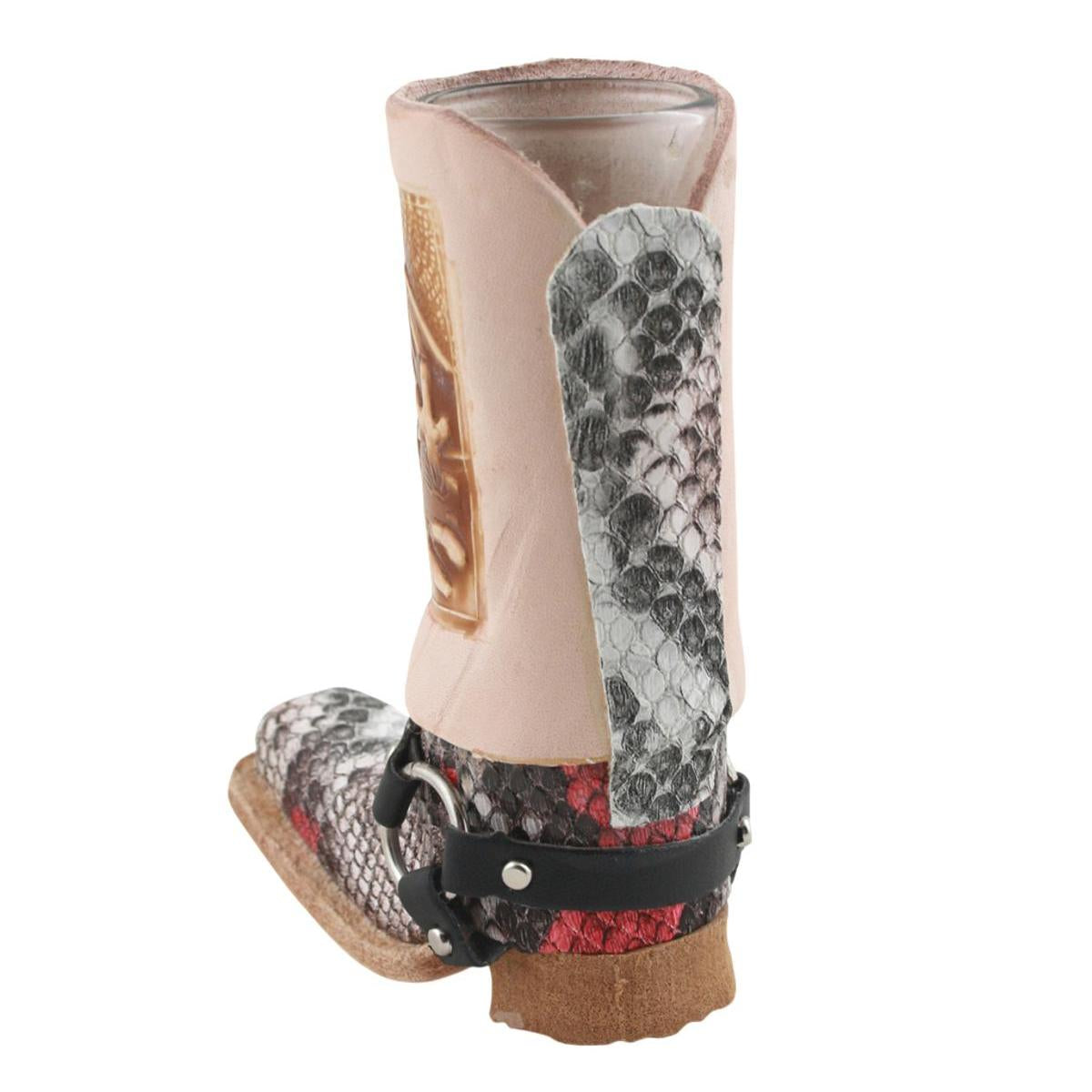 Schnapsglas im Cowboy Stiefel aus Leder – Handarbeit Mexico –Western GL18