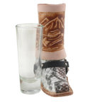 Schnapsglas im Cowboy Stiefel aus Leder – Handarbeit Mexico –Western GL18