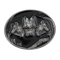 Gürtelschnalle Wolf aus Zinn – Buckle für Gürtel bis 4 cm GS12