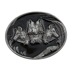Gürtelschnalle Wolf aus Zinn – Buckle für Gürtel bis 4 cm GS12
