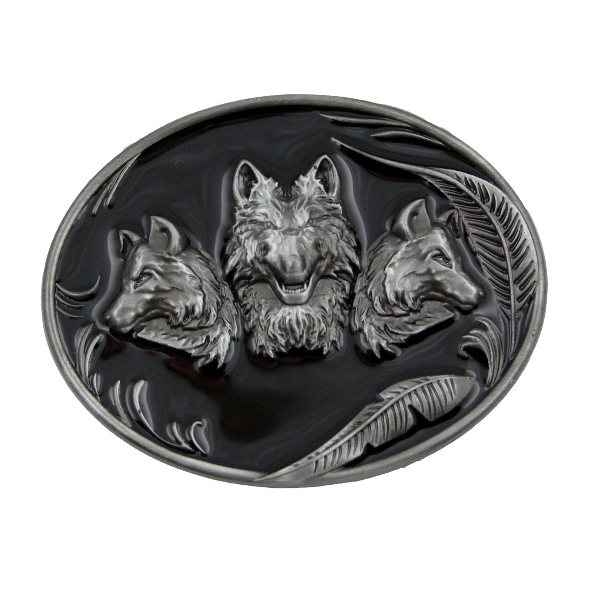 Gürtelschnalle Wolf aus Zinn – Buckle für Gürtel bis 4 cm GS12