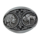 Gürtelschnalle Indianer aus Zinn – Buckle für Gürtel bis 4 cm GS16