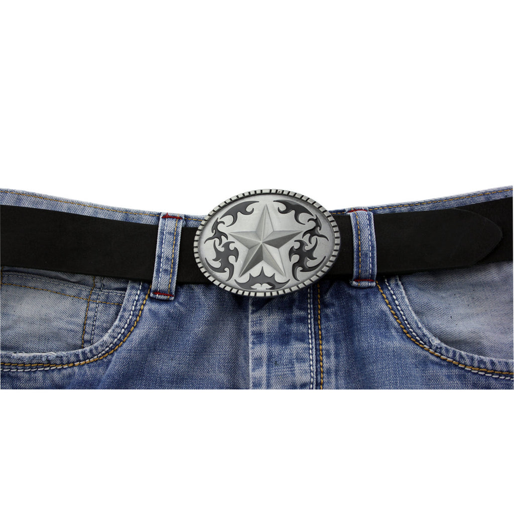 Gürtelschnalle Stern aus Zinn – Buckle für Gürtel bis 4 cm