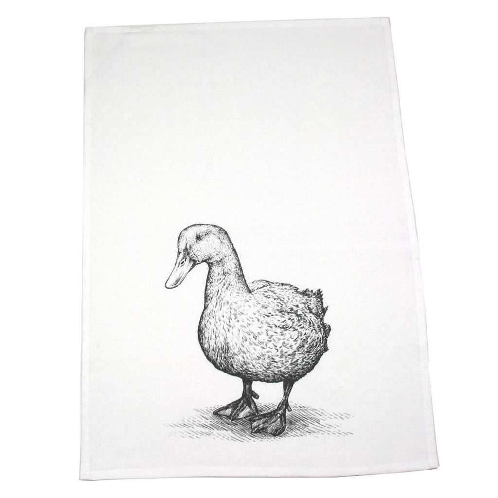 Geschirrtuch Küchentuch weiß "Motiv Ente" 50cm x 70cm 100%Baumwolle