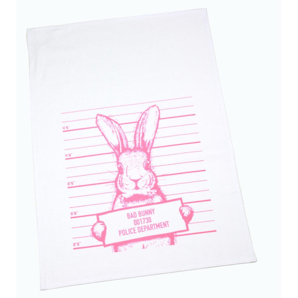 Geschirrtuch Küchentuch weiß "Motiv Hase" 50cm x 70cm 100%Baumwolle