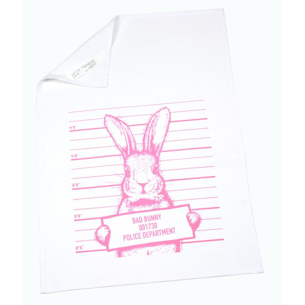 Geschirrtuch Küchentuch weiß "Motiv Hase" 50cm x 70cm 100%Baumwolle