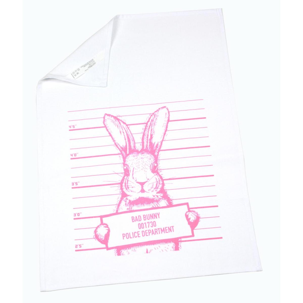 Geschirrtuch Küchentuch weiß "Motiv Hase" 50cm x 70cm 100%Baumwolle