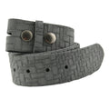 Ledergürtel Grau mit Flechtmuster – Wechselgürtel 4 cm für Buckles