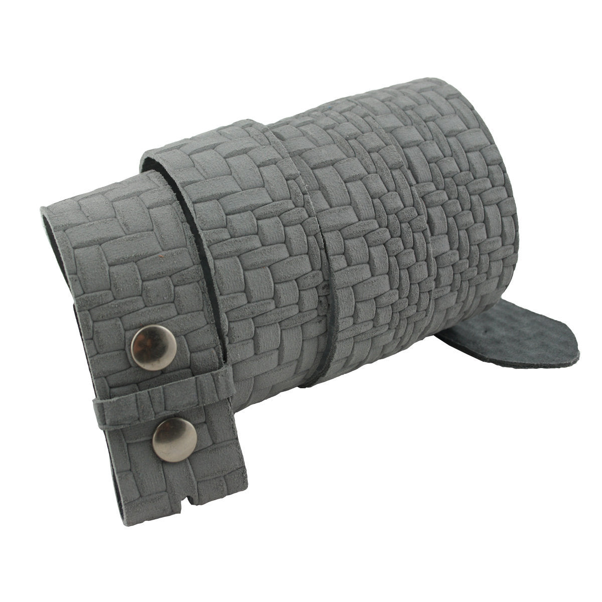 Ledergürtel Grau mit Flechtmuster – Wechselgürtel 4 cm für Buckles