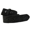Ledergürtel Schwarz mit Flechtmuster – Wechselgürtel 4 cm für Buckles