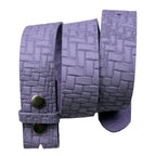 Ledergürtel Lila mit Flechtmuster – Wechselgürtel 4 cm für Buckles