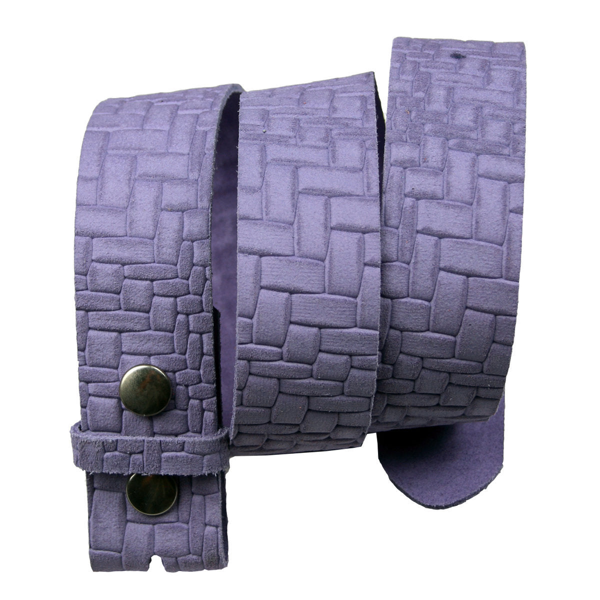 Ledergürtel Lila mit Flechtmuster – Wechselgürtel 4 cm für Buckles