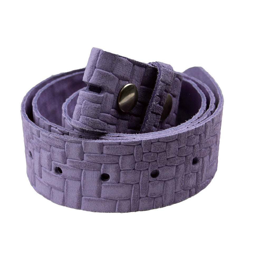 Ledergürtel Lila mit Flechtmuster – Wechselgürtel 4 cm für Buckles