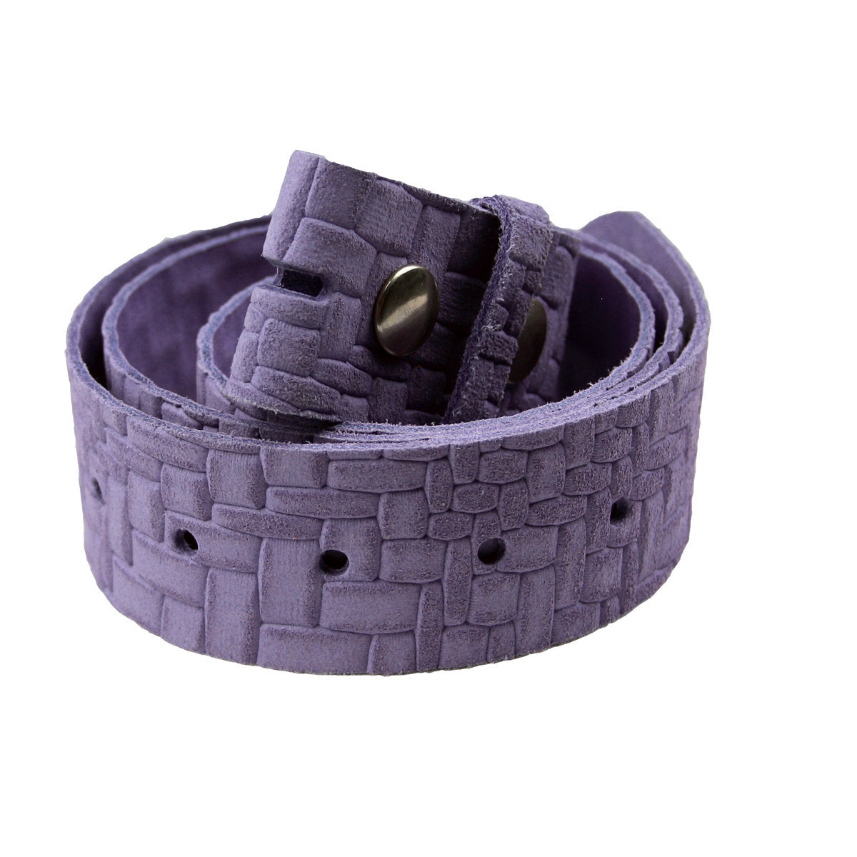Ledergürtel Lila mit Flechtmuster – Wechselgürtel 4 cm für Buckles