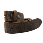 Ledergürtel Braun mit Kaiman-Prägung – Wechselgürtel 4 cm für Buckles