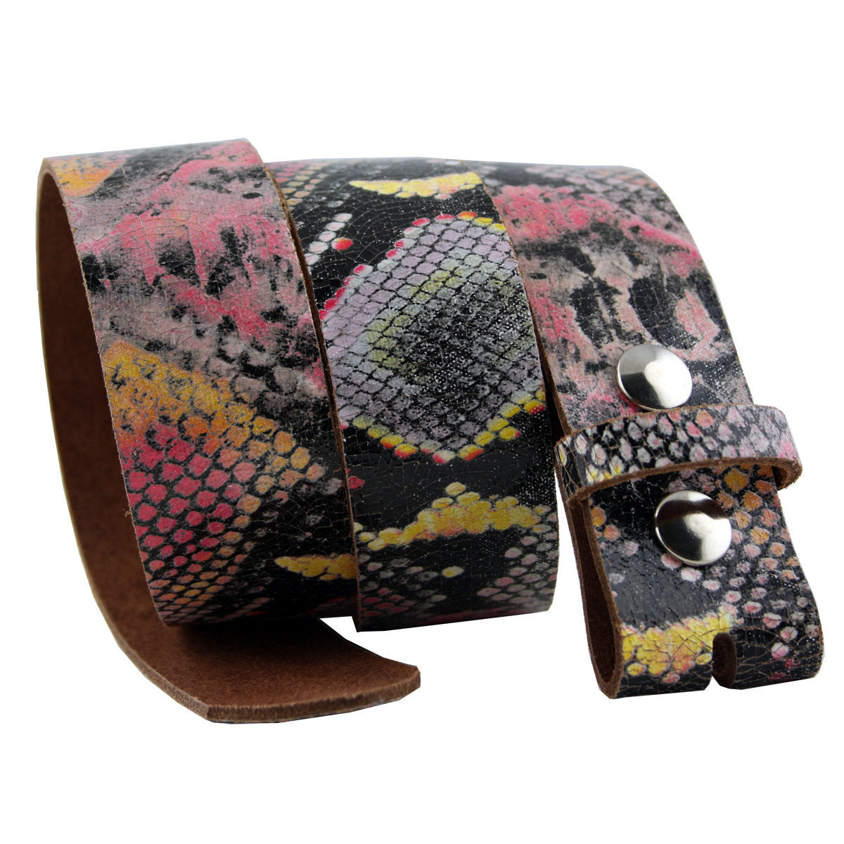 Ledergürtel Schlangen-Optik – Wechselgürtel 4 cm für Buckles