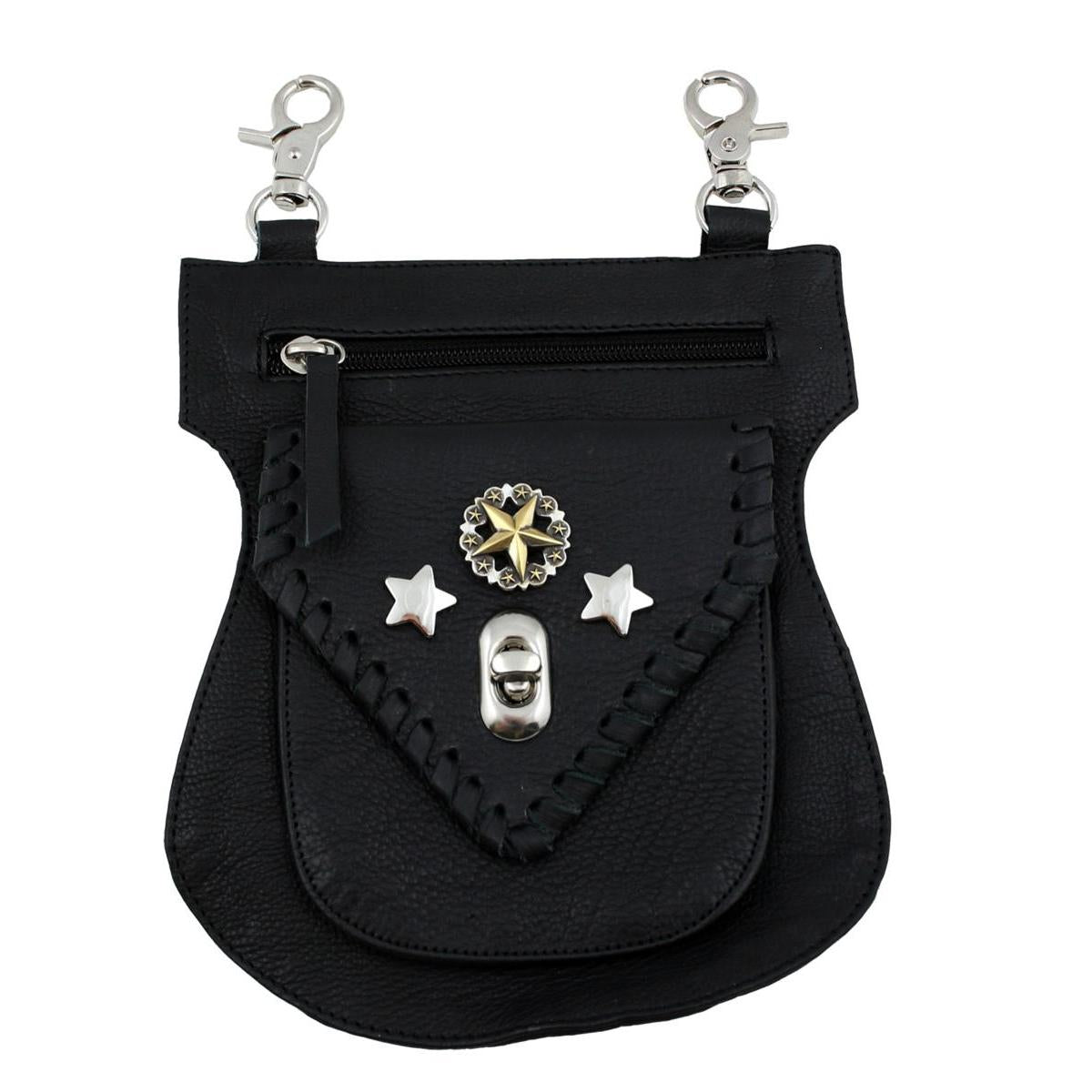 Festival Tasche Gürteltasche Hüfttasche Geldbörse Leder mit Karabiner K23