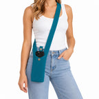 Crossbody Handytasche Blau – Ribbed Smartphone Tasche aus 100 % Polyester