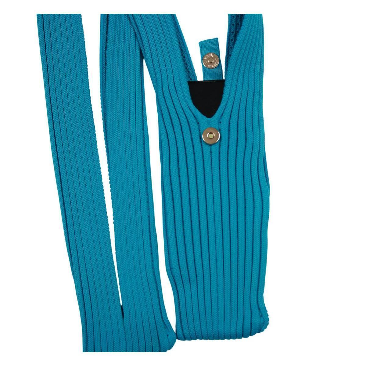 Crossbody Handytasche Blau – Ribbed Smartphone Tasche aus 100 % Polyester