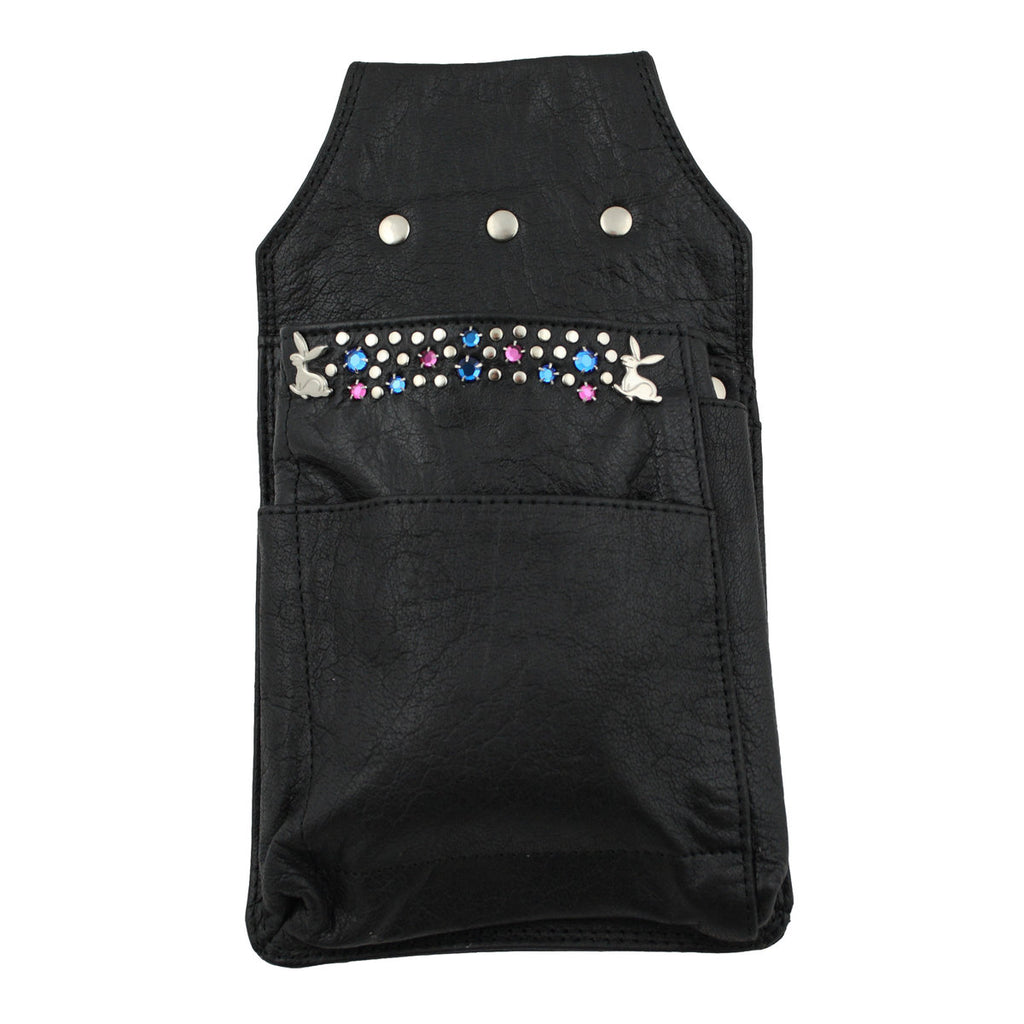 Leder Holster für Kellnerbörse mit Kristall-Glassteinen – Strass Holster HK128