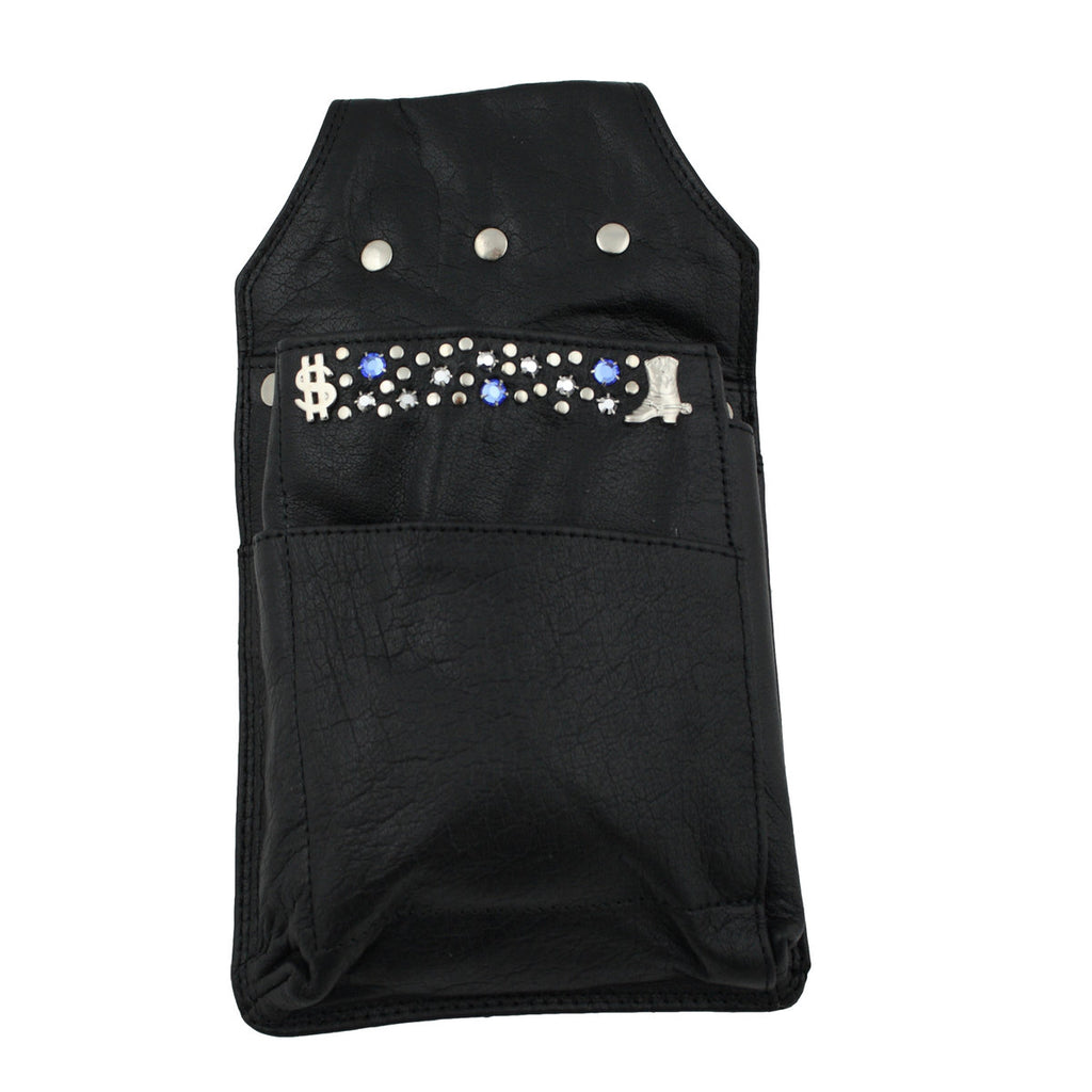 Leder Holster für Kellnerbörse mit Kristall-Glassteinen – Strass Holster HK129