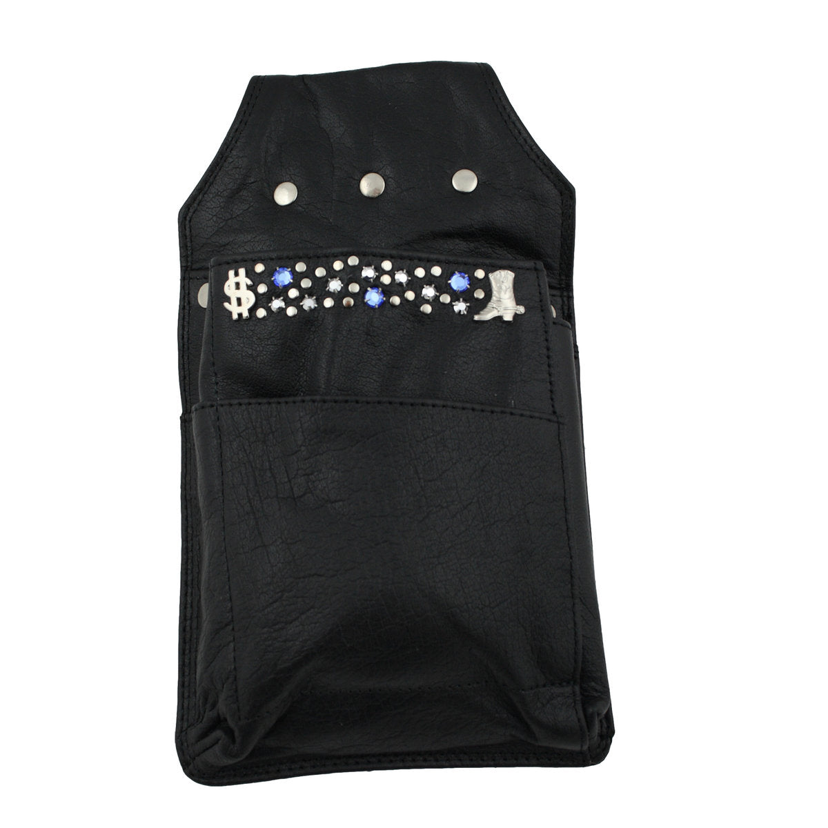 Leder Holster für Kellnerbörse mit Kristall-Glassteinen – Strass Holster HK129
