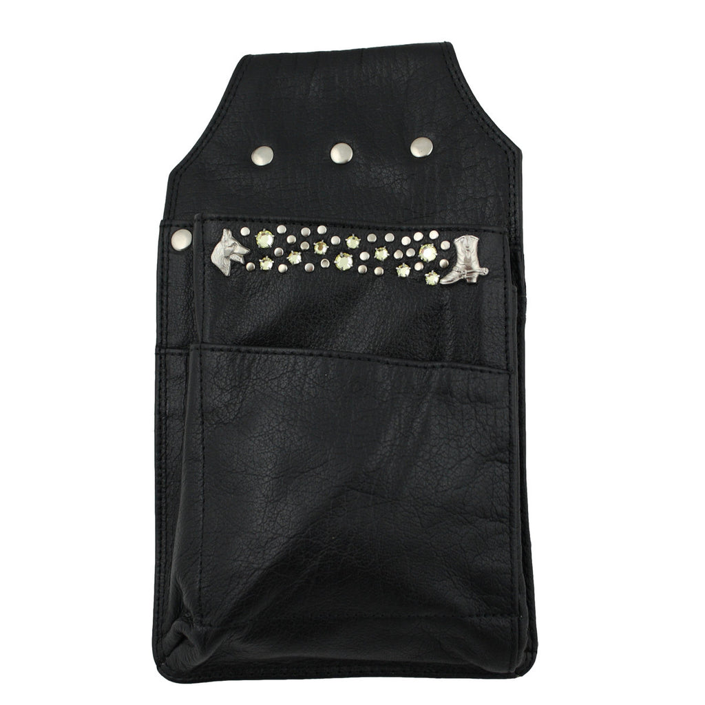 Leder Holster für Kellnerbörse mit Kristall-Glassteinen – Strass Holster HK130