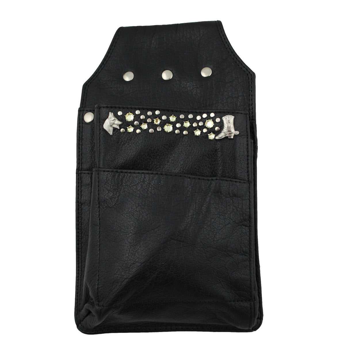 Leder Holster für Kellnerbörse mit Kristall-Glassteinen – Strass Holster HK130