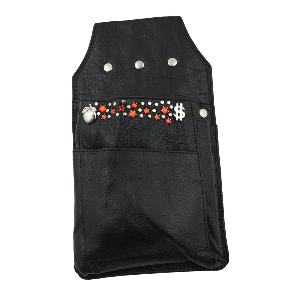 Leder Holster für Kellnerbörse mit Kristall-Glassteinen – Strass Holster HK137