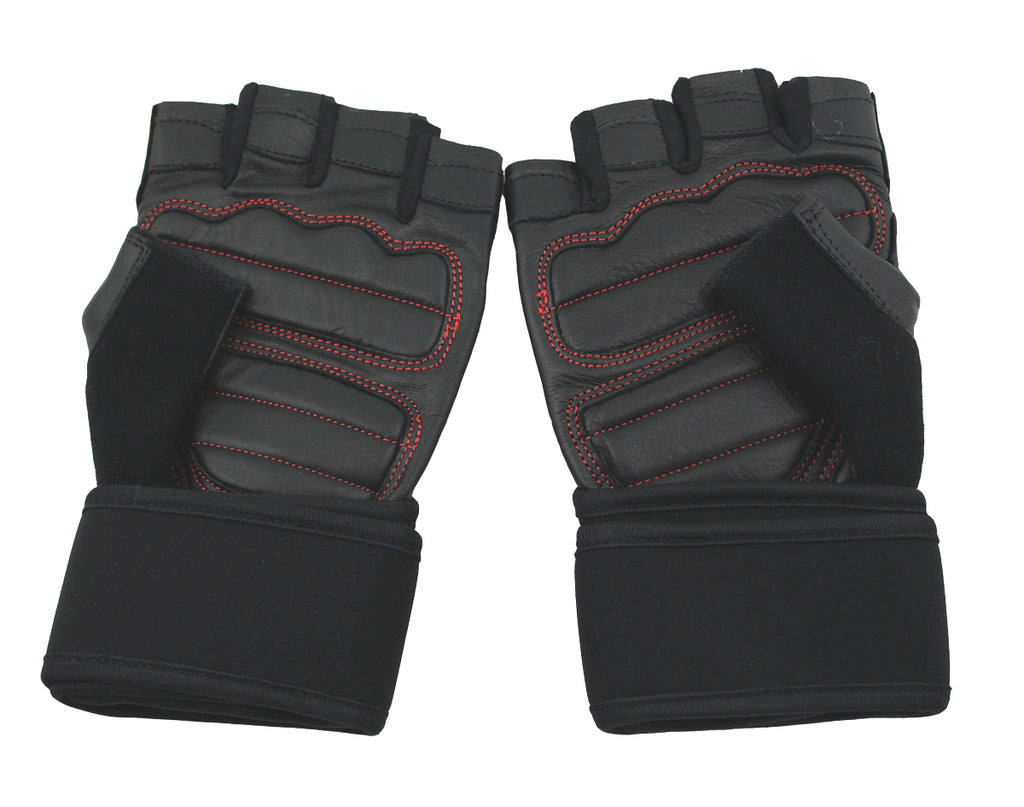 Leder Kraftsport Handschuhe Fitness Sport Bodybuilding Fingerlos S-XXL  G14