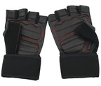 Leder Kraftsport Handschuhe Fitness Sport Bodybuilding Fingerlos S-XXL  G15