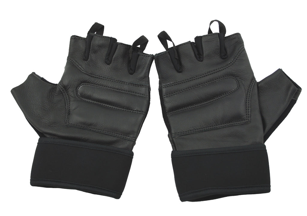 Leder Kraftsport Handschuhe Fitness Sport Bodybuilding Fingerlos S-XXL  G16
