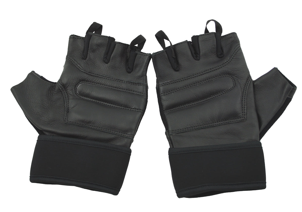 Leder Kraftsport Handschuhe Fitness Sport Bodybuilding Fingerlos S-XXL  G16