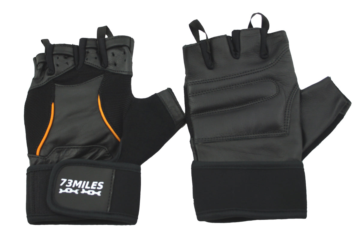 Leder Kraftsport Handschuhe Fitness Sport Bodybuilding Fingerlos S-XXL  G16