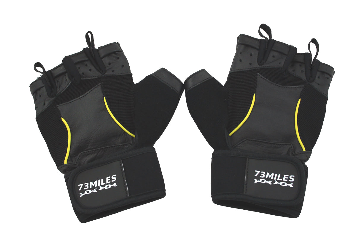 Leder Kraftsport Handschuhe Fitness Sport Bodybuilding Fingerlos S-XXL  G17